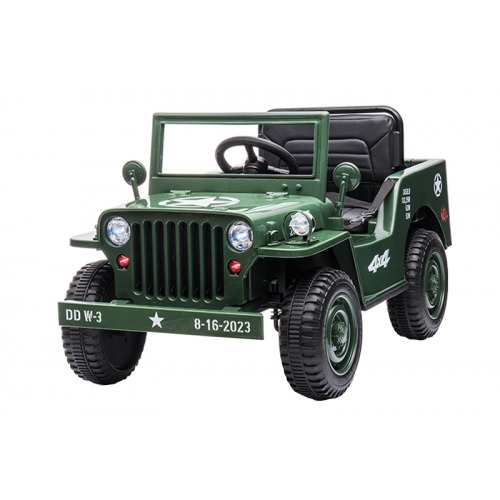 JEEP WILLYS enfant électrique 12V VERT ARMÉE 1 PLACE