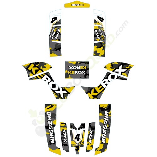 Kit décoration KEROX Bazooka jaune quad enfant